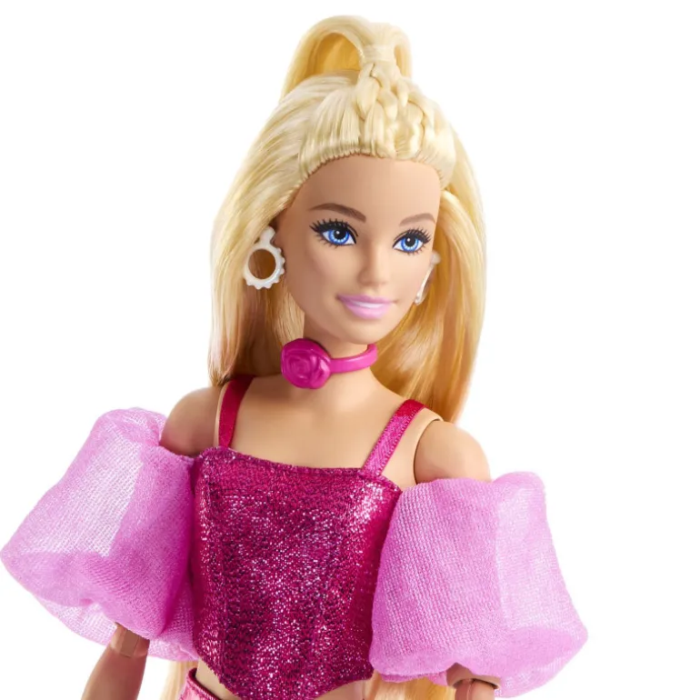 Barbie Deluxe Style Muñeca con Conjunto Rosa Metalizado