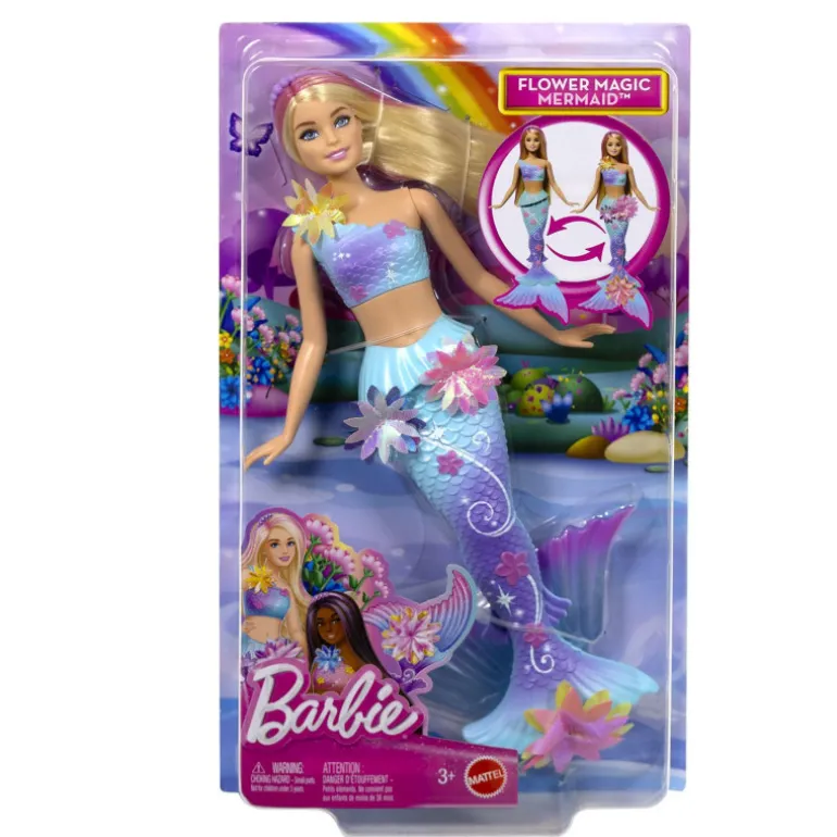 Barbie Muñeca Sirena Mágica de Flores