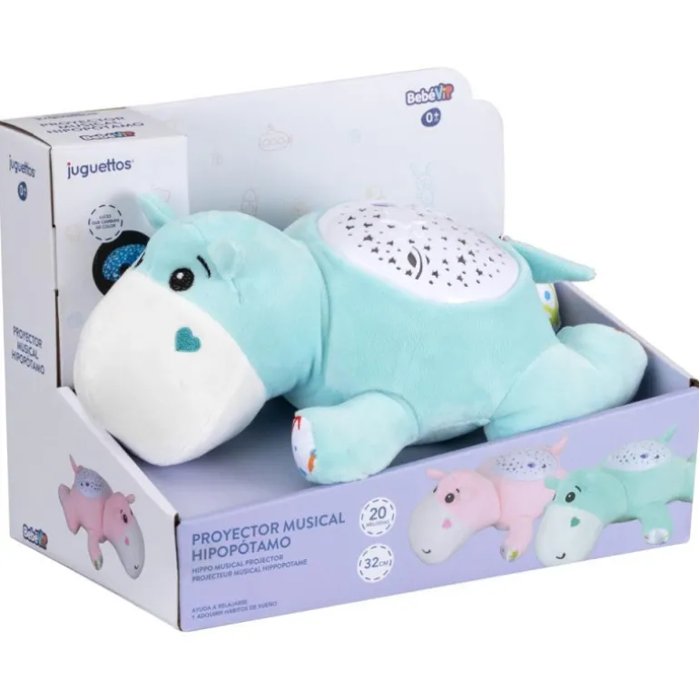 Bebé Vip Proyector Musical Hipopótamo Azul