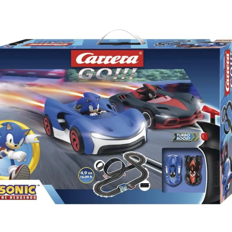 Carrera Go!!! Sonic The Hedgehog Circuito con Coche de Sonic y Shadow