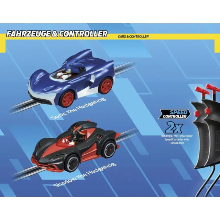 Carrera Go!!! Sonic The Hedgehog Circuito con Coche de Sonic y Shadow