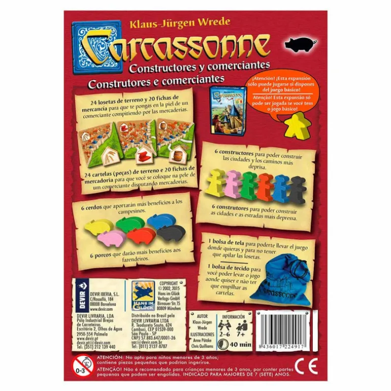 Devir Carcassone: Constructores y Comerciantes Juego de Mesa