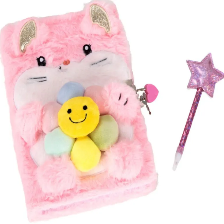 Diario de Peluche con Candado y Bolígrafo