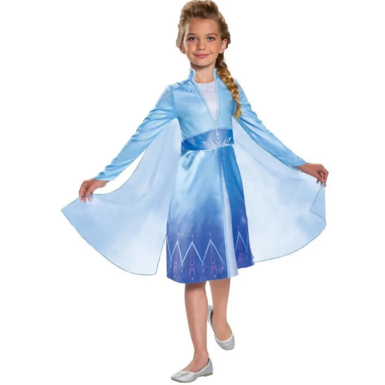 Disfraz Infantil Disney Frozen Elsa de Viaje Clásico Talla XS 3-4 Años