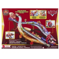 Disney Pixar Cars Circuito de Carreras de Rescate de la Serie Rescate a Toda Máquina con 4 Coches