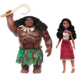 Disney Vaiana 2 Conjunto de Muñecos Vaiana y Maui Viajeros con Accesorios