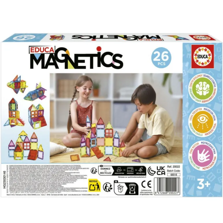 Educa Magnetics Juego Educativo de Construcción 3D 26 Piezas