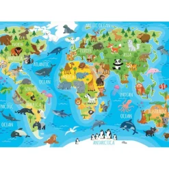 Educa Puzzle 150 Piezas Mapamundi Animales - 18115