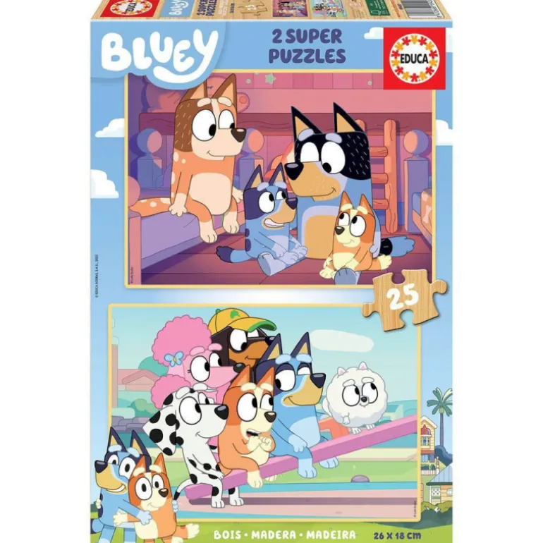 Educa Puzzle Madera 2 x 25 Piezas Bluey - 19407