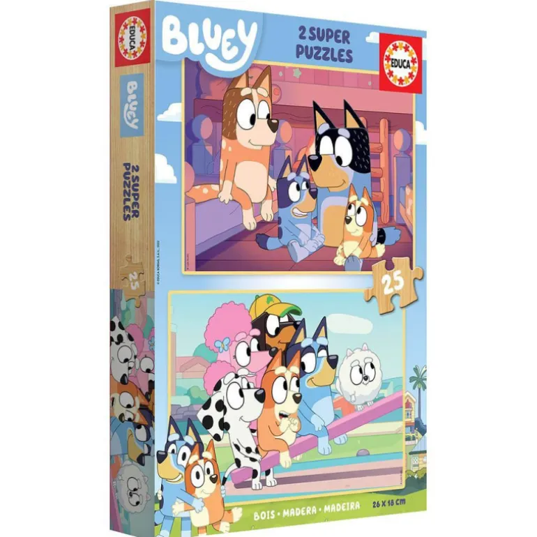 Educa Puzzle Madera 2 x 25 Piezas Bluey - 19407