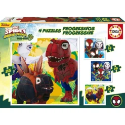 Educa Puzzle Progresivo 12-16-20-25 Piezas Spidey and His Amazing Friends Dino-Webs
