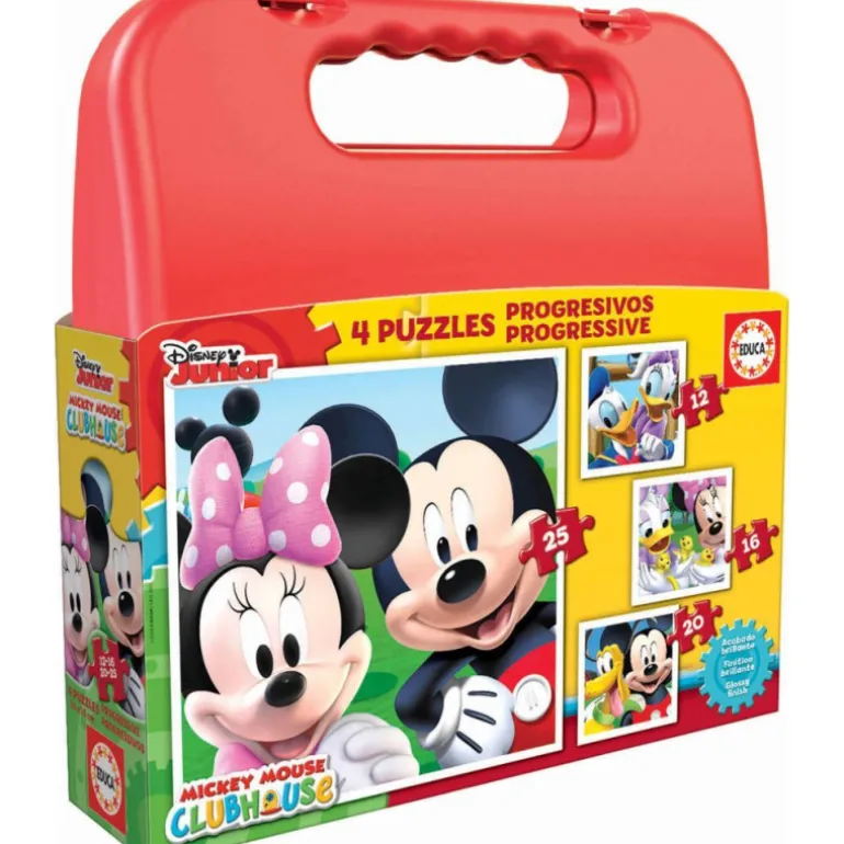 Educa Puzzle Progresivo 12-16-20-25 Piezas Maleta Mickey Mouse - 16505