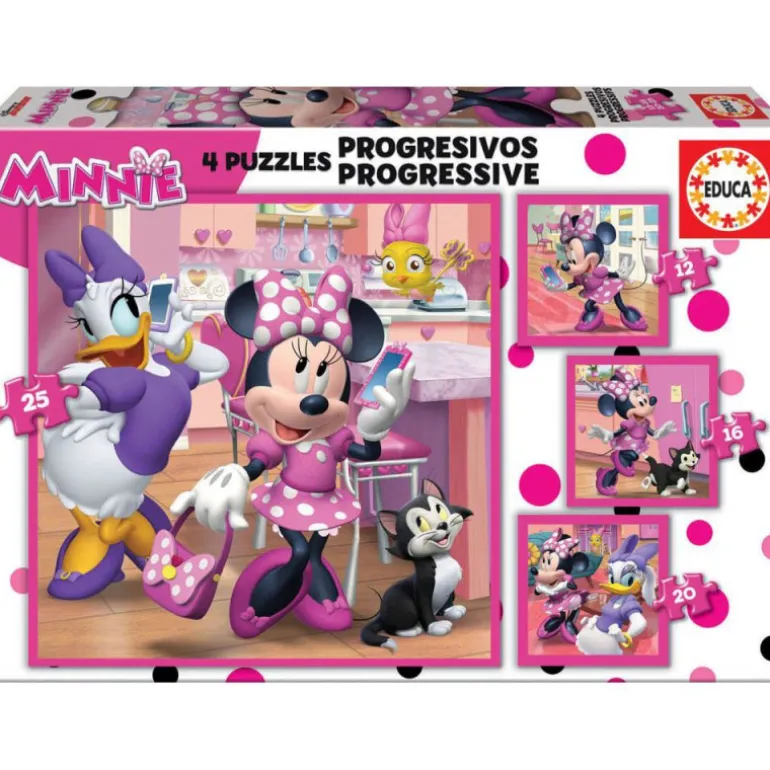 Educa Puzzle Progresivo 12-16-20-25 Piezas Minnie Happy Helpers - 17630