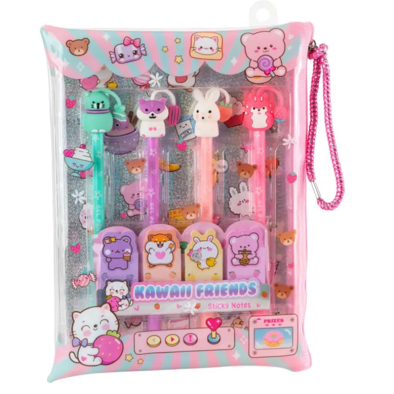 Estuche de Papelería con 4 Bolígrafos de Gel