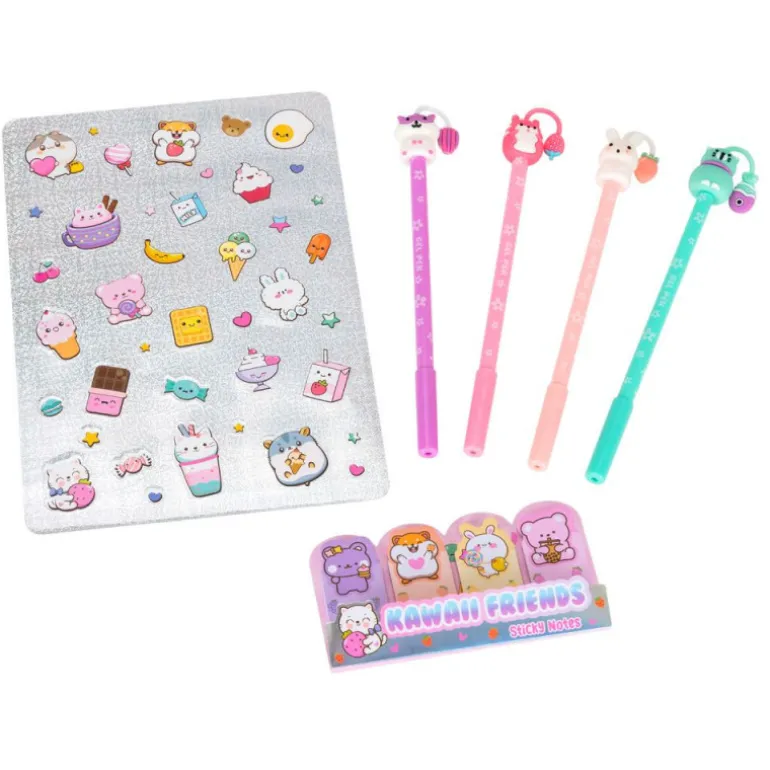 Estuche de Papelería con 4 Bolígrafos de Gel