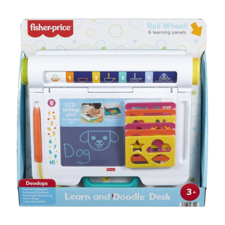 Fisher-Price Escritorio Aprende y Garabatea Pizarra con Pantalla LCD