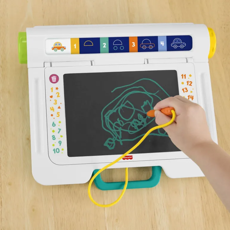 Fisher-Price Escritorio Aprende y Garabatea Pizarra con Pantalla LCD