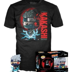 Funko Pop! & Tee Naruto Shippuden Pack Figura Kakashi Edición Especial Brilla en la Oscuridad con Camiseta Talla L