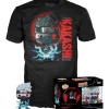 Funko Pop! & Tee Naruto Shippuden Pack Figura Kakashi Edición Especial Brilla en la Oscuridad con Camiseta Talla M