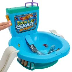 Hot Wheels Flush & Go Skate Bowl Set de Juego con Forma de Inodoro