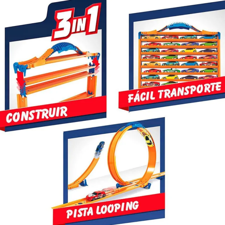 Hot Wheels Maletín Portacoches 3 en 1