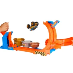 Hot Wheels Monster Trucks Trofeo Challenge de Loopings y Giros Bigfoot Conjunto de Pista y Camión, Conjunto de Juego