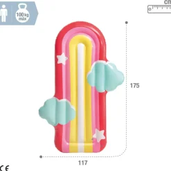INTEX Colchoneta Hinchable Nube Arcoiris