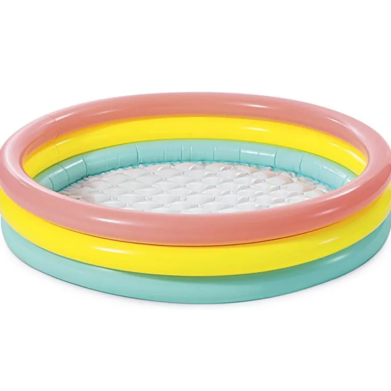 INTEX Piscina Hinchable 3 Aros con Suelo Acolchado 114 x 25 cm