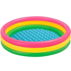 INTEX Piscina Hinchable 3 Aros con Suelo Acolchado 147 x 33 cm