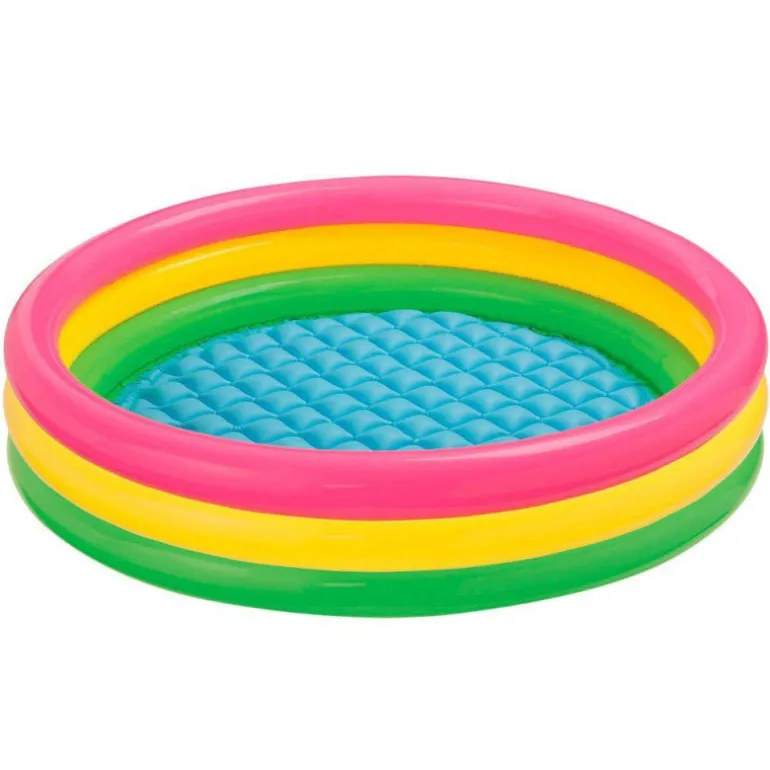 INTEX Piscina Hinchable 3 Aros con Suelo Acolchado 147 x 33 cm