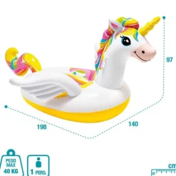 INTEX Unicornio Hinchable 198 x 140 x 97 cm.