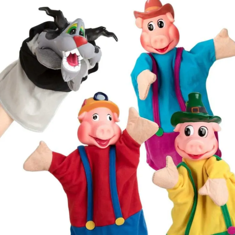 Juguettos 4 Marionetas Los Tres Cerditos