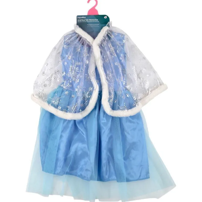 Juguettos Disfraz Infantil de Princesa Azul Con Capa