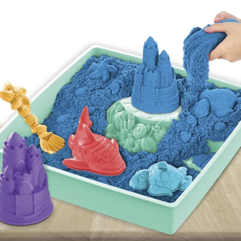 Kinetic Sand Set Con Arenero Varios Colores