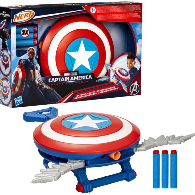 Marvel Capitán América Escudo Lanzadardos Nerf