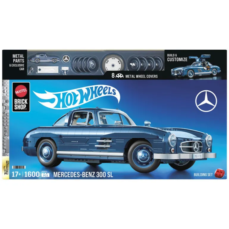 Mattel Brick Shop Hot Wheels Premium Series Juego de Construcción Mercedes-Benz 300 SL. 1600 piezas