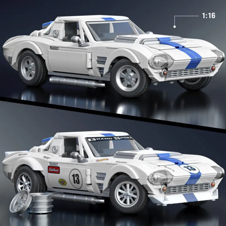 Mattel Brick Shop Hot Wheels Corvette Grand Sport Elite 918 Piezas