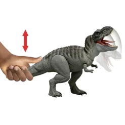 Mattel Jurassic World Rebirth Figura de Tiranosaurio Rex Power Devour con Luces, Sonidos y Mordiscos Continuos