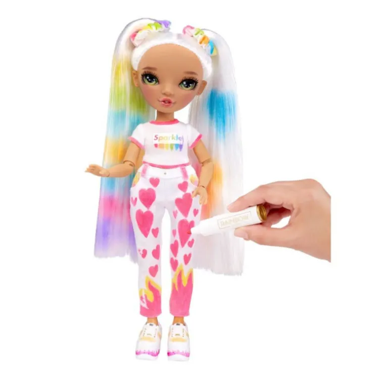 MGA Rainbow High Color & Create Muñeca Ojos Verdes