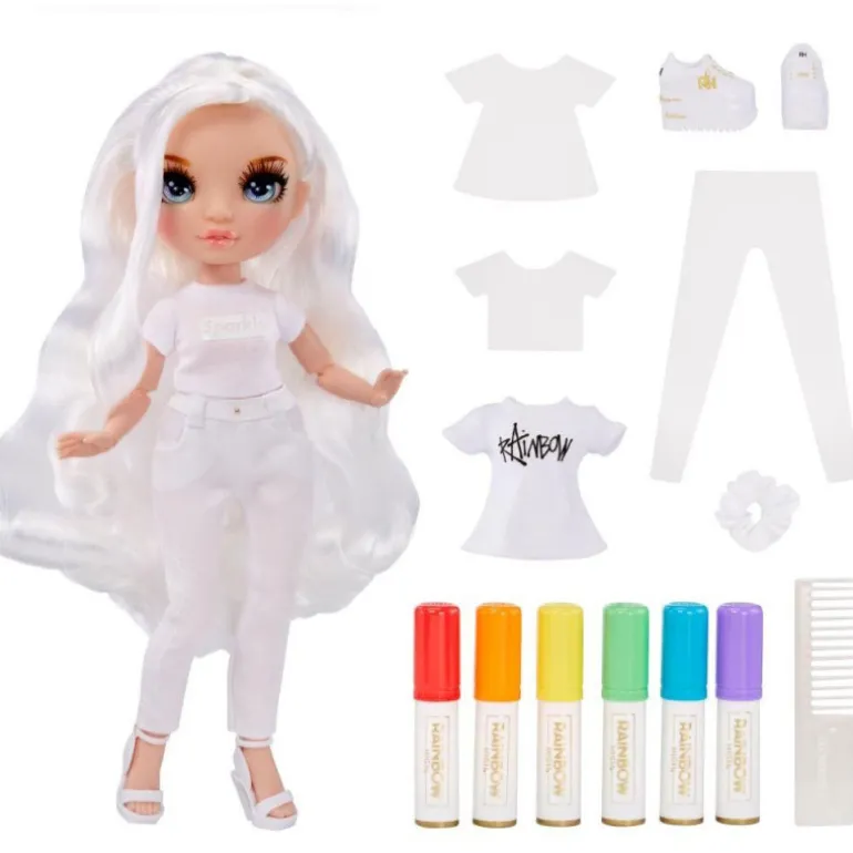 MGA Rainbow High Color & Create Muñeca Ojos Azules