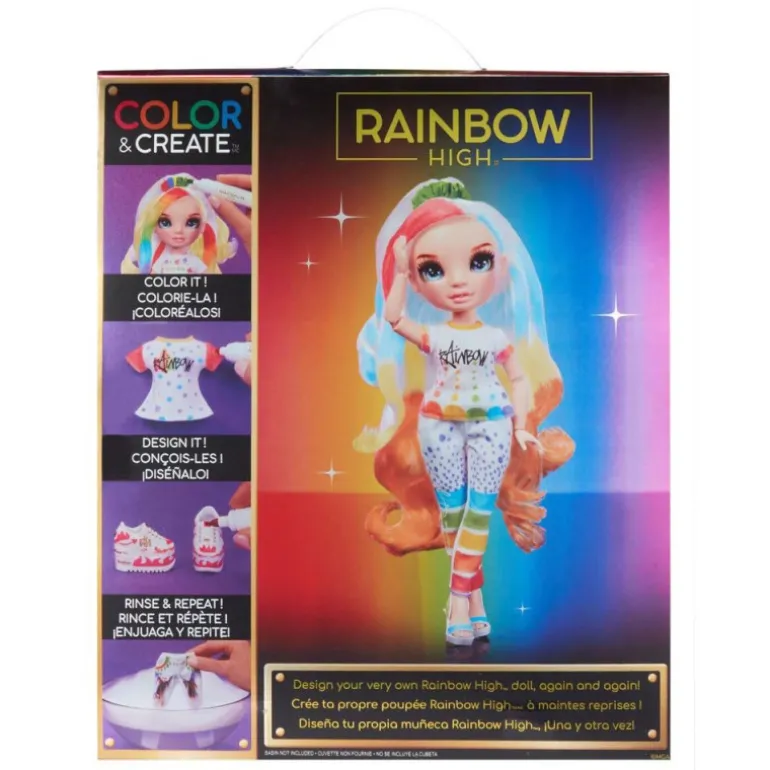 MGA Rainbow High Color & Create Muñeca Ojos Azules