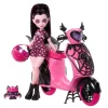 Monster High Draculaura con Moto Vampirística y Mascota