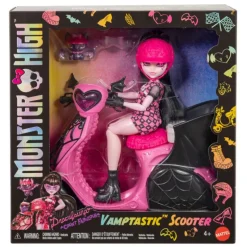 Monster High Draculaura con Moto Vampirística y Mascota