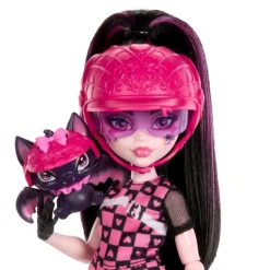 Monster High Draculaura con Moto Vampirística y Mascota