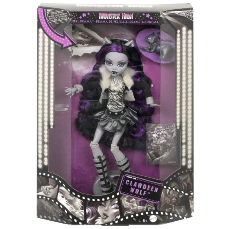 Monster High Muñeca Clawdeen Wolf en Blanco y Negro con Pósteres