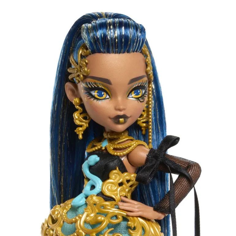 Monster High Muñeca Cleo de Nile de la Colección Cumplespantos con Vestido de Fiesta