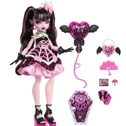 Monster High Muñeca Draculaura de la Colección Cumplespantos con Vestido de Fiesta