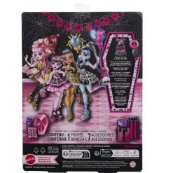 Monster High Muñeca Draculaura de la Colección Cumplespantos con Vestido de Fiesta