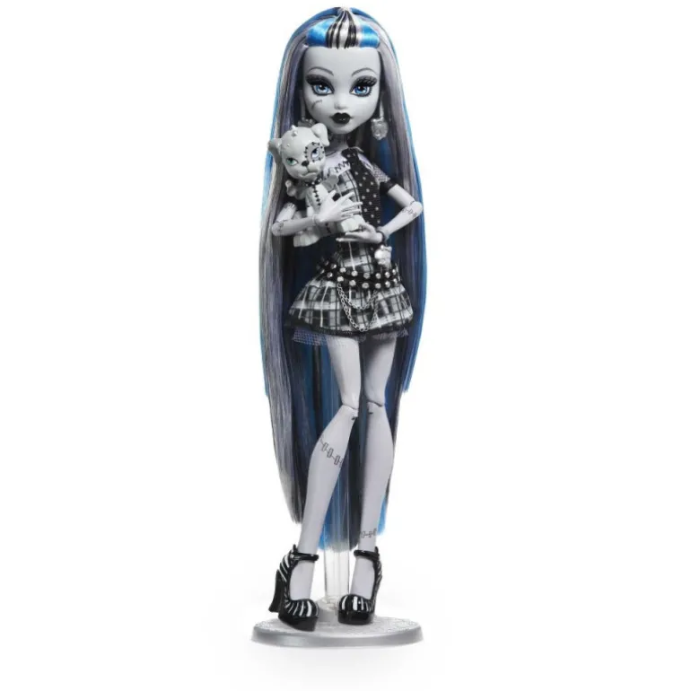 Monster High Muñeca Frankie Stein en Blanco y Negro con Pósteres