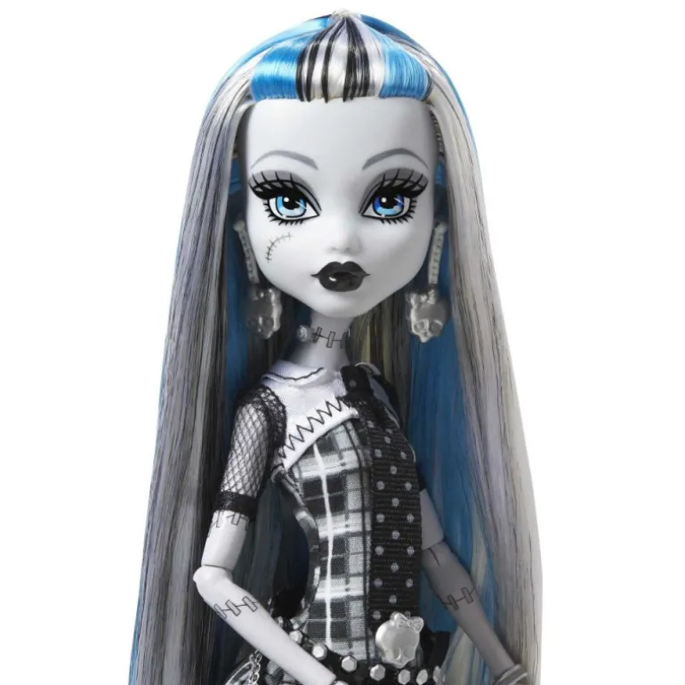 Monster High Muñeca Frankie Stein en Blanco y Negro con Pósteres